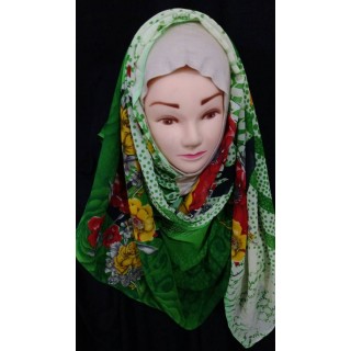 Green flower print mariam hijab